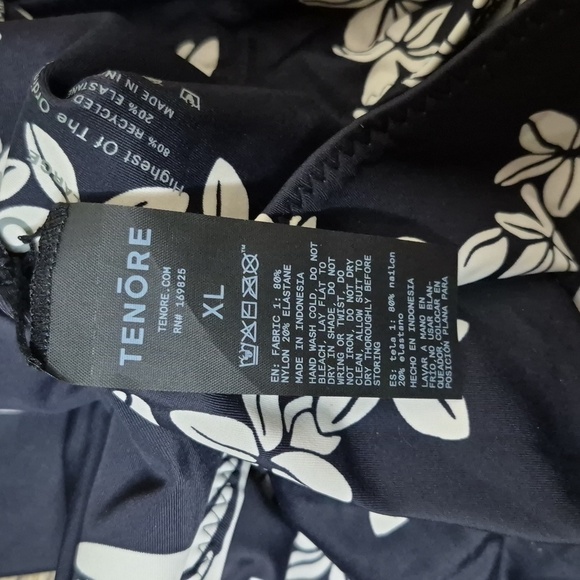 Classic Black and White Floral One Piece Swimsuit - Picture 8 of 9